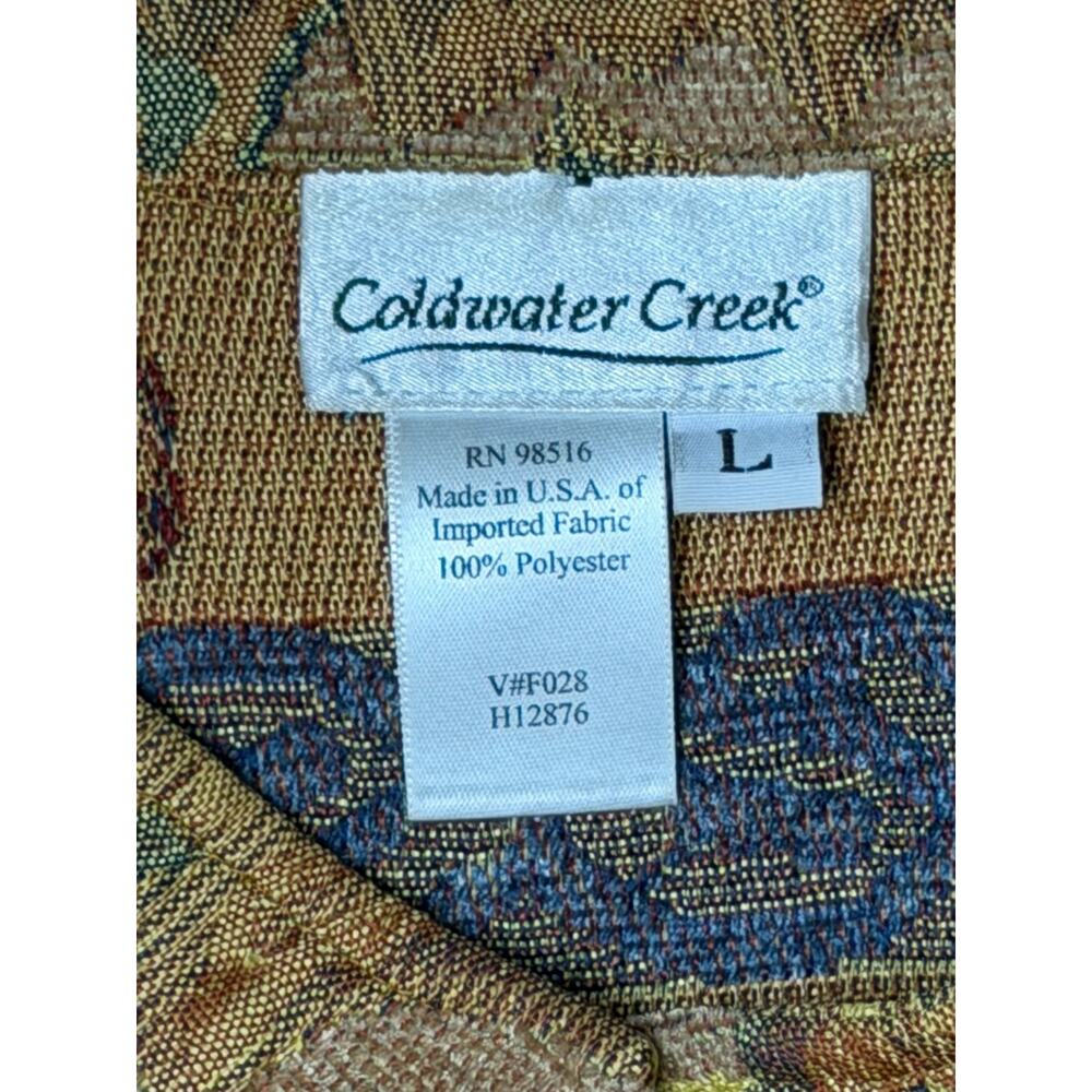 Cold Water Creek VTG Brocade Tapestry Vest Grannycore Cottage Core Pockets - L - Picture 5 of 7